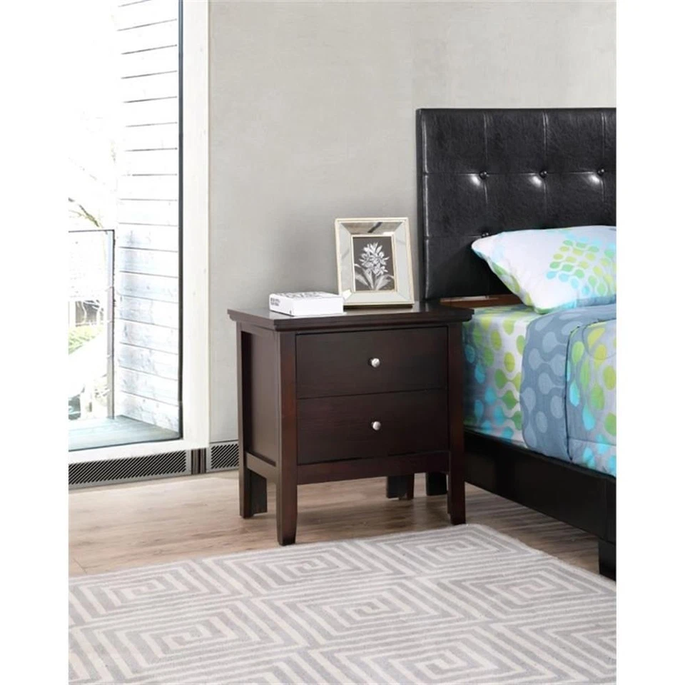 Glory Furniture Primo 2 Drawer Nightstand in Espresso - Image 2 of 4