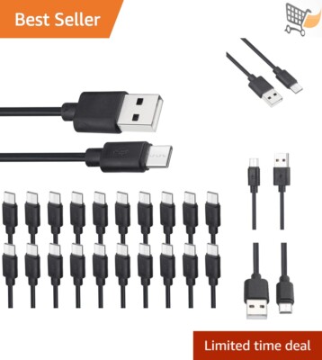 USB C Cable Bulk 20-Pack Fast Charging 3.3ft Data Sync Charger Cord for Devices