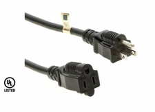 1 2 3 6 10 25 Ft Foot Premium Extension Power Cable 3 Prong Electrical Cord UL