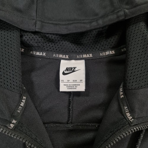 Nike Air Max Hombres Sudadera con Capucha Negra XS Cremallera Completa Chaqueta de Pista con Capucha FB1435 010 - Imagen 3 de 11