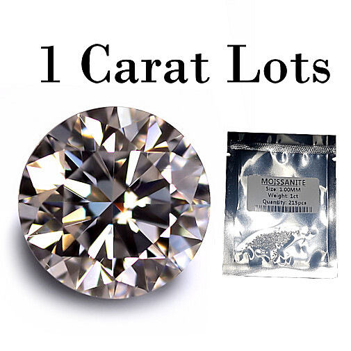 White DEF Loose Moissanite Round Brilliant Carat Lots of