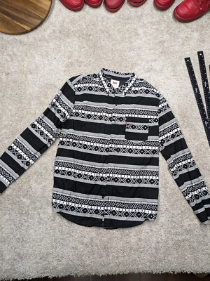 Levi's Aztec Shirt Mens Large Black Button Long Tribal Southwestern Woven Levi