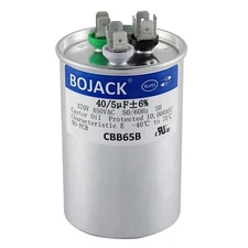 BOJACK 40+5 uF 40/5 MFD ±6% 370V/440 VAC CBB65 Dual Run Circular Start Capaci...
