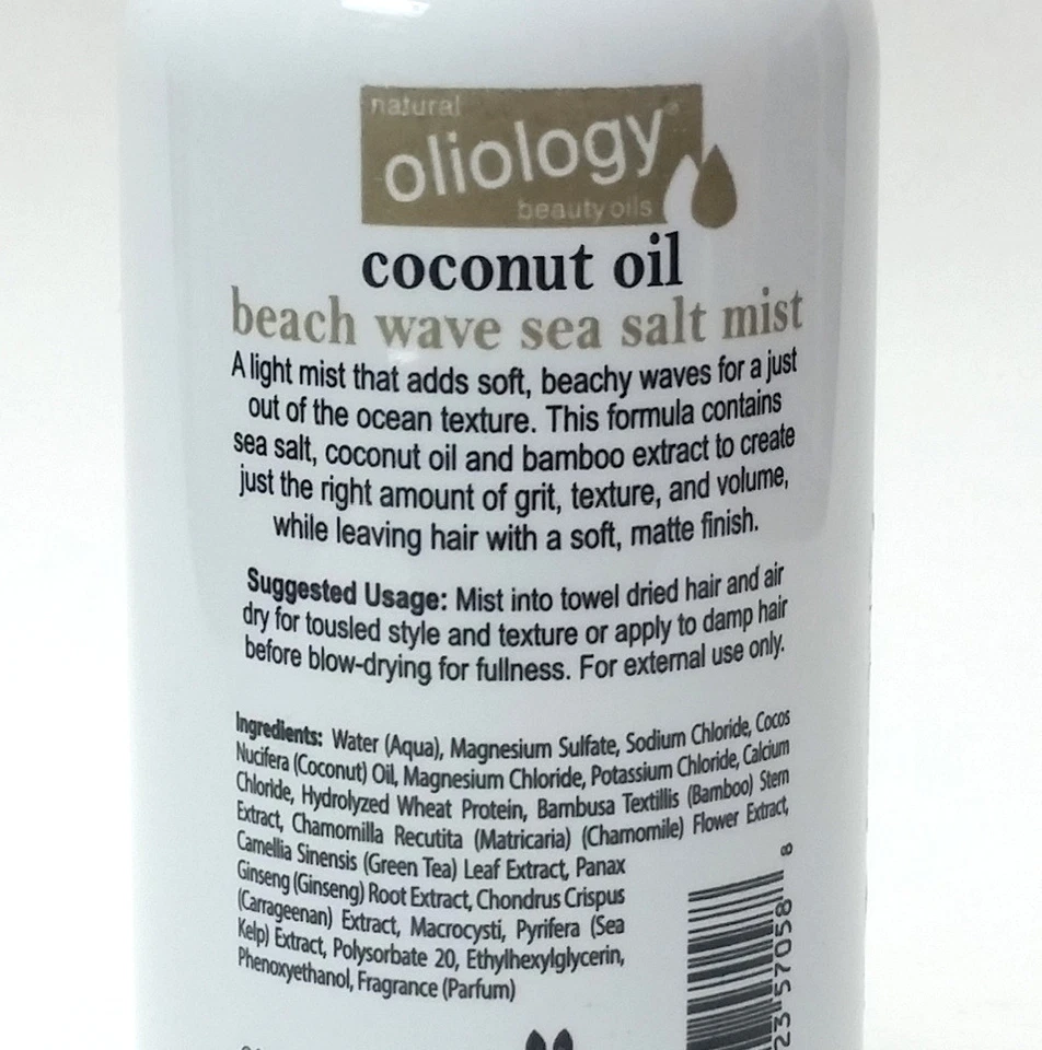 Aceite de coco Oliology Beach Wave sal marina bruma para el cabello 8 oz / 236 ml Foto 3 de 4