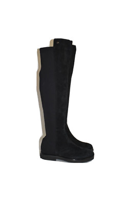 $800 AGL SUEDE BLACK OVER THE KNEE Boots OTK STRETCH 5050 ITALIAN MADE 37 (ME31)