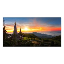Postereck 3569 Poster Leinwand Panorama, Tempel Natur Landschaft Berge