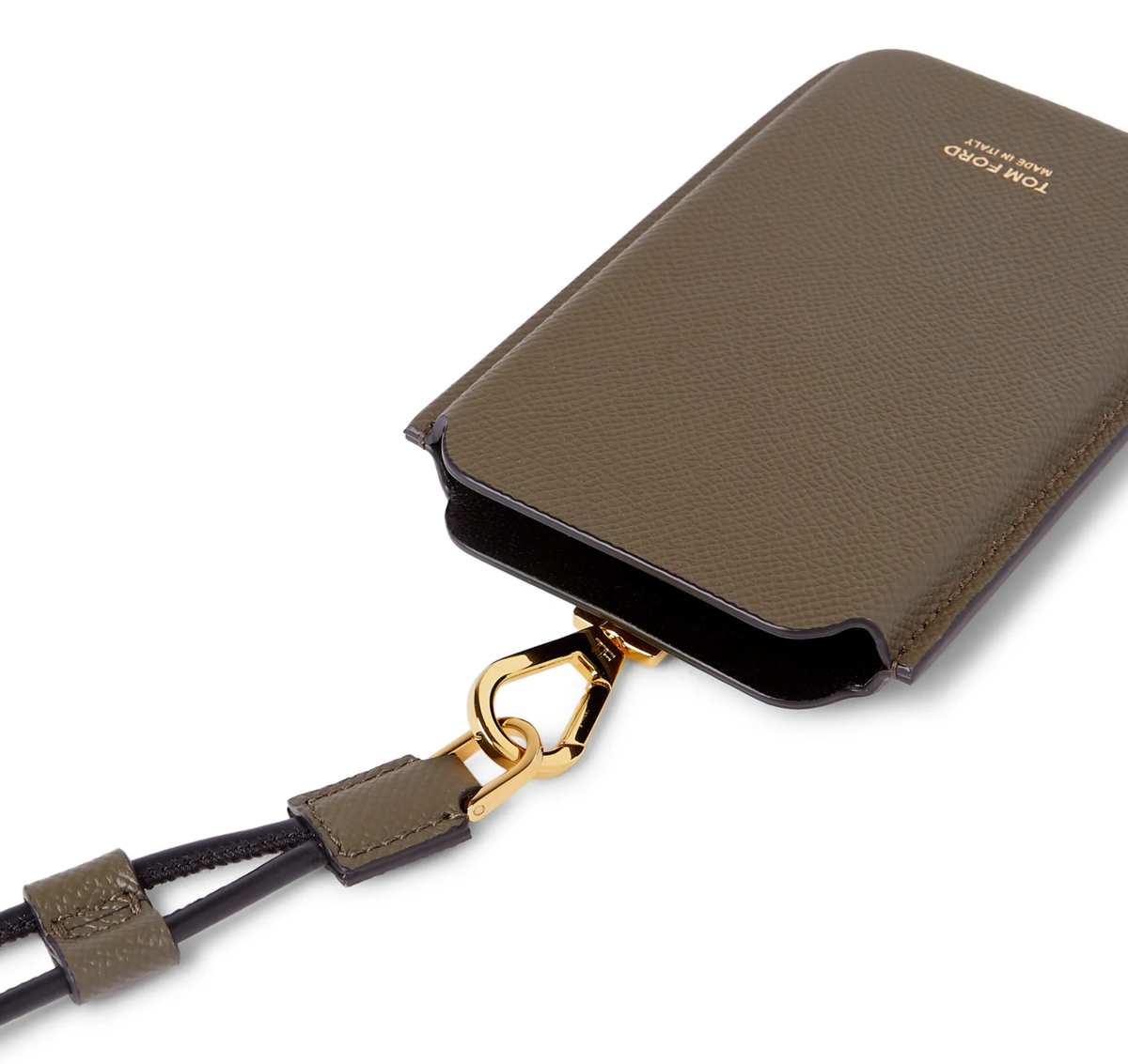 Tom Ford Grain Leather iPhone Phone Case Lanyard Pouch Bag