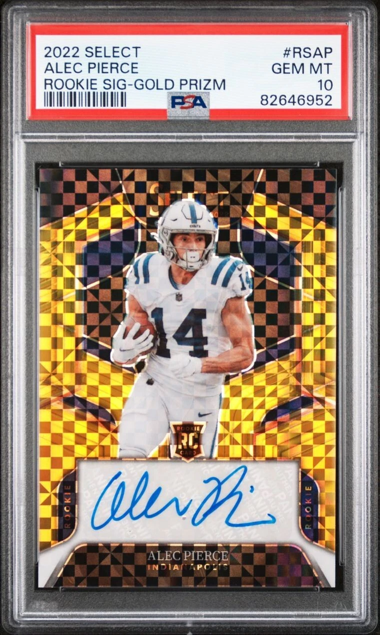 Alec Pierce Panini Select Rookie Signatures #RSAP Gold Prizm
