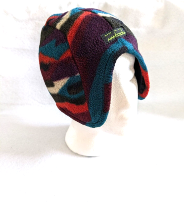 Vintage Value City Made in‎ Italy Wool Blend Knit Fuzzy Bennie Hat OS 90s Multi Vintage Value City Made in Italy Wool Blend Knit Fuzzy  main image 3