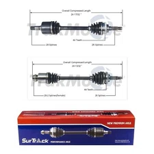 SurTrack Pair Set of 2 Front CV Axle Shafts For Mazda Protege 1.8 L4 1995-1995