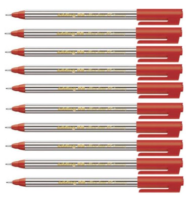10 x Edding 89 office liner Fineliner Einwegliner Filzstift 0,3 mm rot