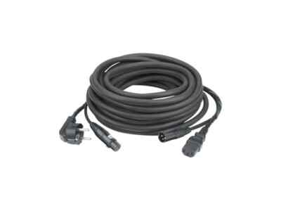 DAP AUDIO Powersignalcable 10mtr  Schuko/IEC F - XLR M/F Black