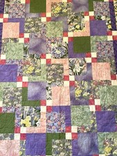 Quilted Wall Hanging Flowers and Butterflies Handmade