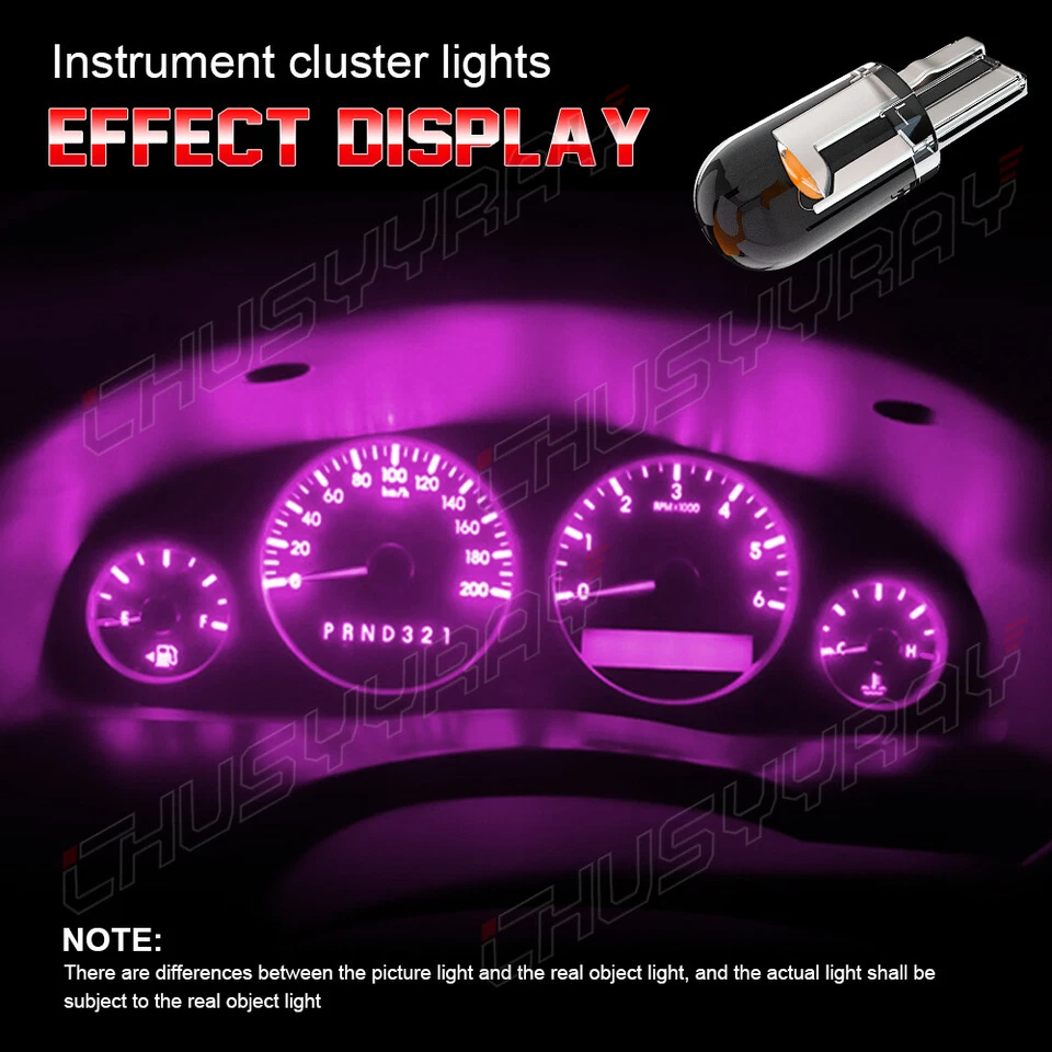 Pink LED Front Corner Parking Side Marker Light Bulbs Set for 97-01 Honda CR-V - Изображение 3 из 4