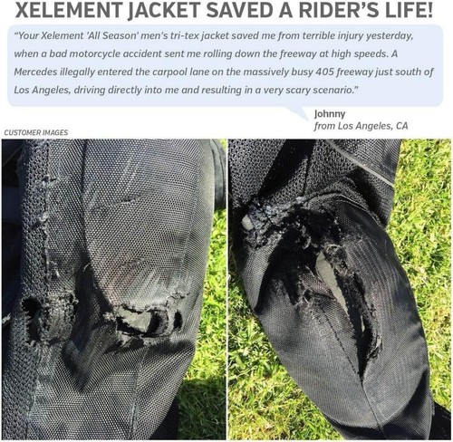Xelement Men's 'Venture' Black w/ Grey Motorcycle Jacket with X-Armor - SZ M - Picture 7 of 8
