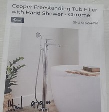 Signature Hardware Cooper Freestanding Clawfoot Tub Filler Hand Shower Chrome