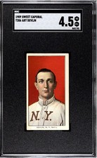 1909 T206 WHITE BORDER SWEET CAPORAL ART DEVLIN SGC 4.5 Beautiful Card