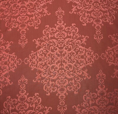 DONGHIA FIAMMA RED FLORAL MEDALLION JACQUARD FURNITURE FABRIC BY YARD 55''W