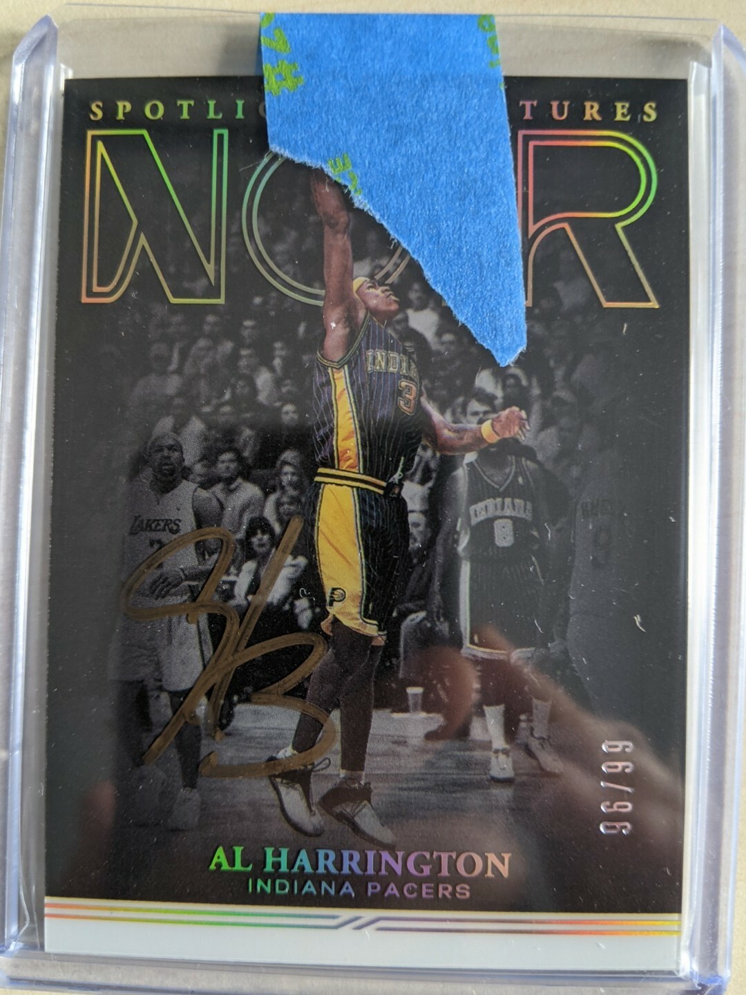 2020-21 Panini Noir Al Harrington Spotlight Signatures # 96/99 On Card Auto New!