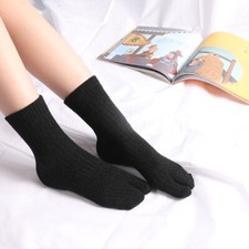 4 Paar Damen Split Zehen Socken Japanische Kimono Tabi Knöchel Weich Dicke Warm