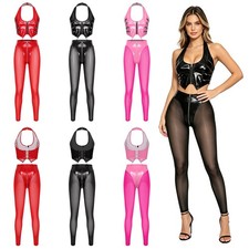 Women Set Halter Crop Tops and Slim Trousers Two Piece Outfits Teddy Tracksuit
