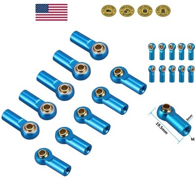 10PCS Durable Aluminum M3 Tie Rod Ends for Tamiya HSP Traxxas RC Vehicles