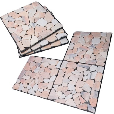 DIY Deck Tiles Natural Patio Marble Floors, Outdoor Garden Terraces Balcony F...