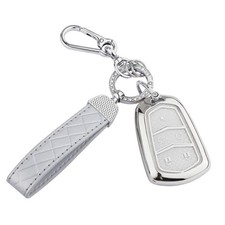 for Cadillac Key Fob Cover, Soft TPU Keys Protector Bling Key Fob Keychain fo...