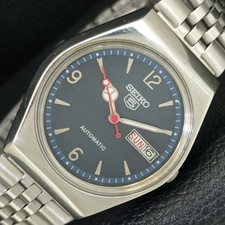 GENUINE VINTAGE SEIKO 5 AUTOMATIC 6309A JAPAN MENS BLUE DIAL WATCH a708326-1