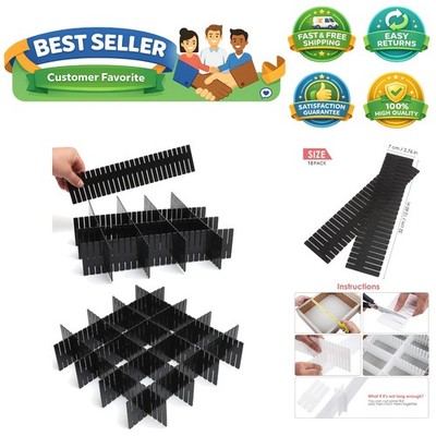 18Pcs Drawer Dividers, Adjustable Drawer Organizer for Socks, Underwear, Make...