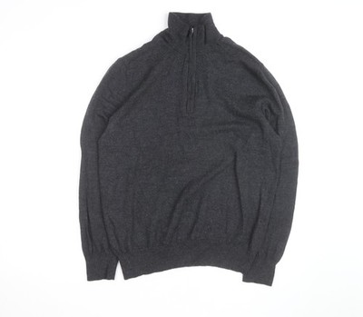 GAP Herren Pullover grau extrafeine Merinowolle Half Zip XL