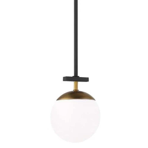 Kovacs P351-618 Alluria Mini Pendant with Etched Opal Glass - Black/Gold - Picture 5 of 7