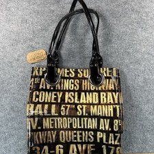 Tim Holtz District Market Tote Bag New With Tag Brown NYC Subway Craft Art