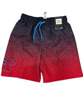 Under Armour Youth Above Knee Red Black Blue Swim Trunks NEW Size 14/16