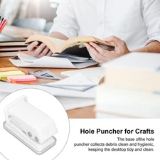 Hole Punch White Mini Handhold Manual Single Hole Hole Puncher for Scrapbooks