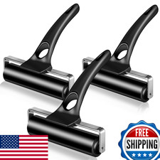 Frienda 3 Pcs 4.7" Black Rubber Brayer Ink Roller for Gluing Printing Stamping