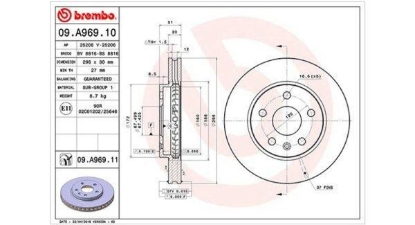 2X Magneti Marelli Bremsscheibe Bremsscheiben Satz Bremsen 360406080700-image