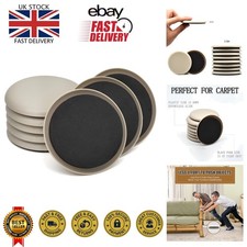 8-Piece Heavy-Duty Furniture Sliders for Effortless Floor Movement - 3.5'' Round