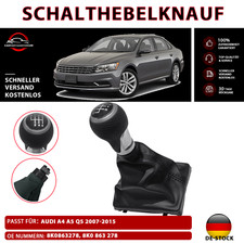 Für Audi A4 A5 Q5 2007-2015 6 Gang Schaltknauf Schaltsack Hebel Rahmen Schwarz