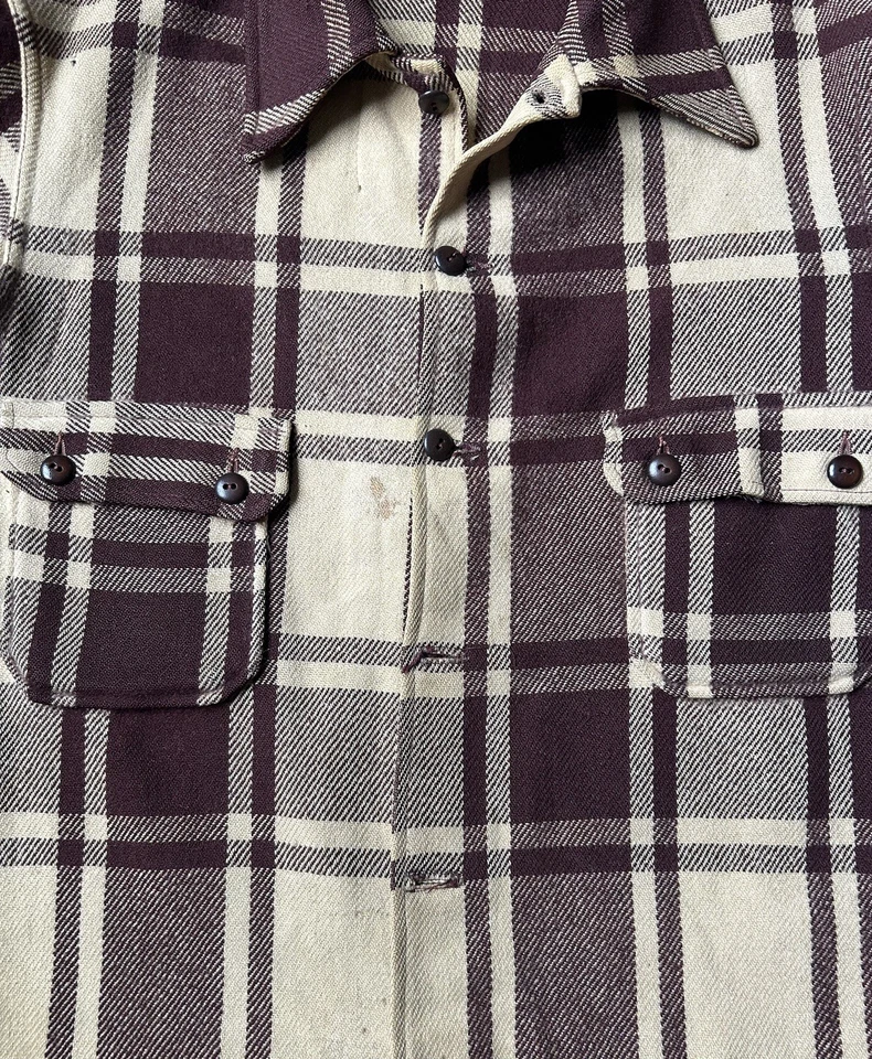 Vintage 1960s Wool Plaid Flannel - Image 2 of 4