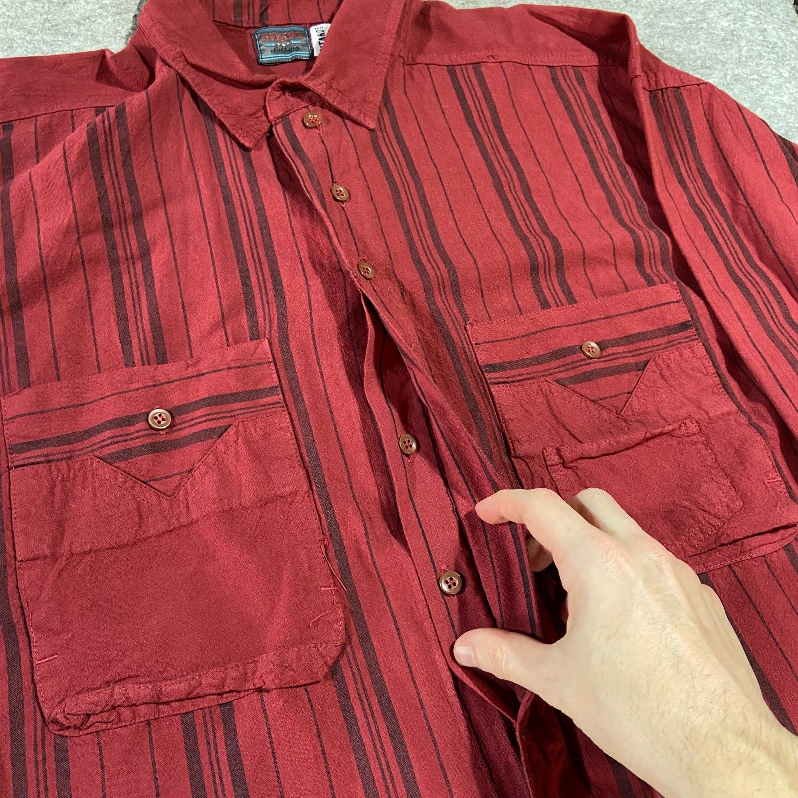 Vintage Gitano Button Down Long Sleeve Shirt Camp… - image 15