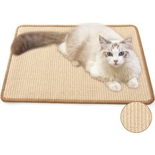Natural Sisal Cat Scratcher Mat, 23.6x15.7 Inch Horizontal Floor Scratching Pad