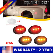For 1999-2010 Ford F350 Smoke White Side Fender Marker Dually Bed Led Light 4pcs