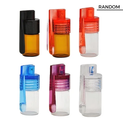4Pcs Random Amber/Clear Mini Glass Bottle Medicine Container with Folding Spoon - Image 1 of 4