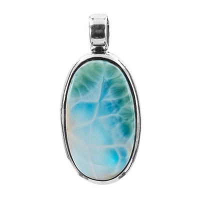 Kette Halskette Anhänger Larimar Oval 925 Sterling Silber Versch. Ketten Auswahl