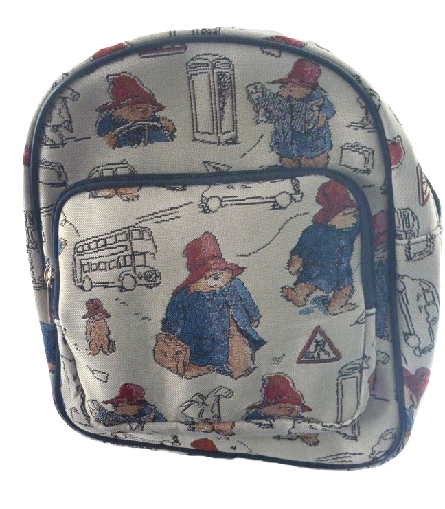 Signare Paddington Bear Tapestry Casual Daypack Backpack Pack Bag Cream Blue Fun
