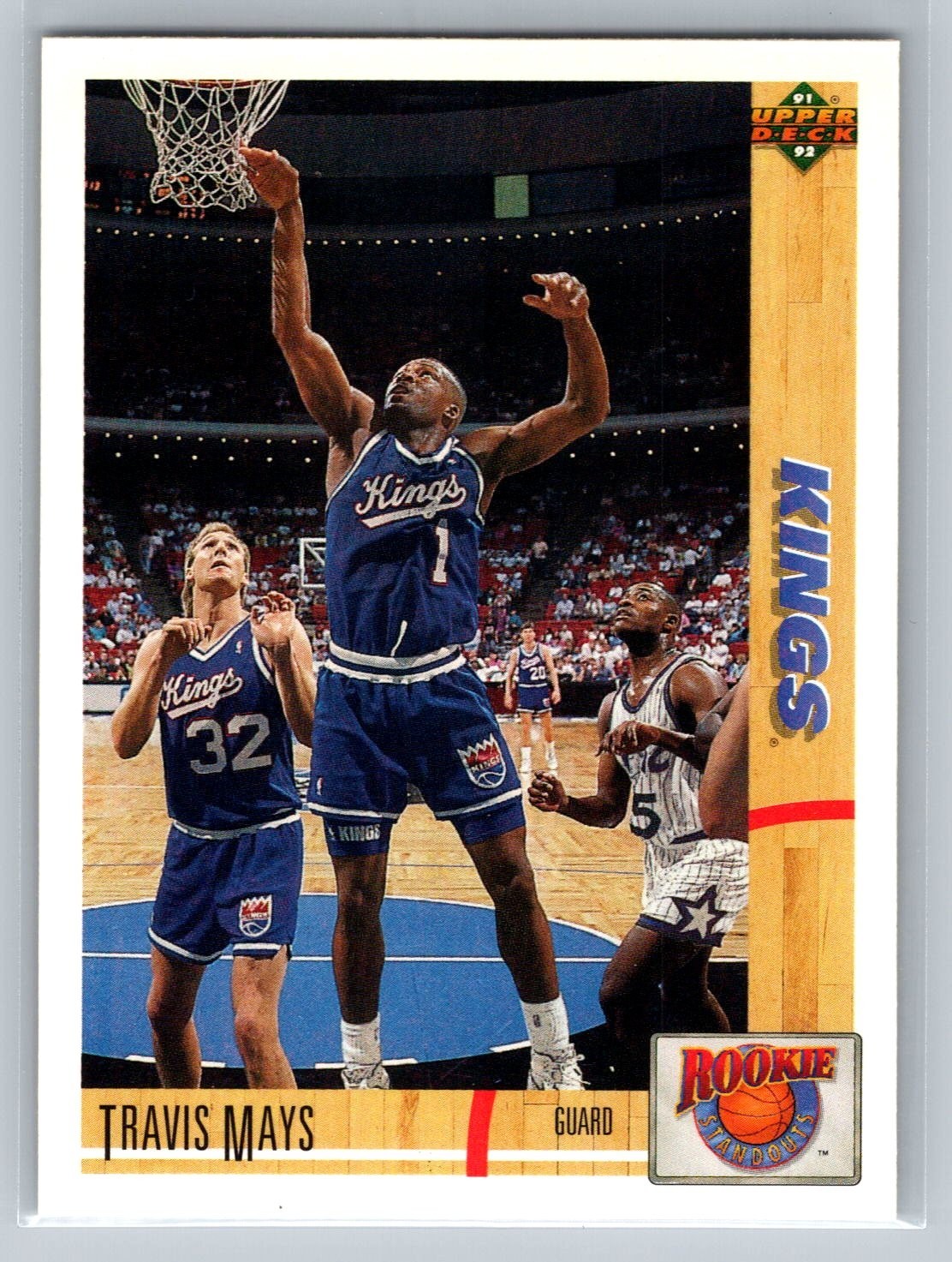 1991-92 Upper Deck Rookie Standouts #R9 Travis Mays Sacremento Kings