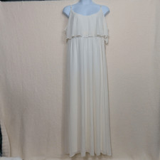 Show Me Your MuMu Caitlin Ruffle Maxi DRESS Ivory Wedding Cake Chiffon 3X
