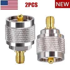 2PCS SMA Female to UHF SO239 PL259 Male RF Coax Connector for CB Radio Antenna