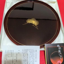 Echizen Lacquer Chinkin Masaru Yamamoto 30cm Round Tray New Box